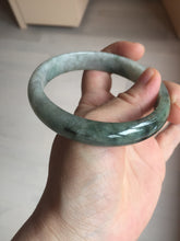 Load image into Gallery viewer, 60.5mm Certified Type A 100% Natural dark green/gray Jadeite Jade bangle S88-7057
