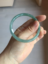 Load image into Gallery viewer, 56mm Certified Type A 100% Natural icy watery spring-water green/blue/gray Guatemala slim round cut Jadeite bangle PA98-5539
