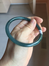 Load image into Gallery viewer, 60.5mm Certified Type A 100% Natural dark green/blue/gray Guatemala slim round cut Jadeite bangle PA97-2034
