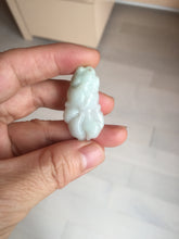 Load image into Gallery viewer, 100% Natural clear sunny green gray  jadeite jade golden fish Pendant group BP109
