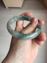 Load image into Gallery viewer, 60.5mm Certified Type A 100% Natural dark green/gray Jadeite Jade bangle S88-7057
