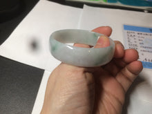 Load image into Gallery viewer, 52.2mm certified 100% natural Type A sunny green/white/purple jadeite jade bangle BK7-2419
