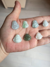 Load image into Gallery viewer, 100% Natural type A green/white small happy buddha jadeite Jade pendant necklace group BP111
