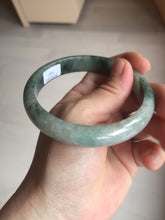 Load image into Gallery viewer, 60.5mm Certified Type A 100% Natural dark green/gray Jadeite Jade bangle S88-7057
