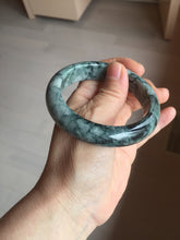 Load image into Gallery viewer, 56mm Certified Type A 100% Natural dark green blue The vines of time Jadeite Jade bangle PA61-5319
