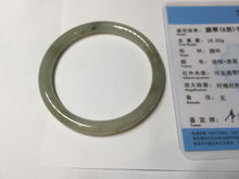 Load image into Gallery viewer, 52.7mm Certified type A 100% Natural light green yellow brown floating seaweed slim round cut Jadeite bangle E90-6616
