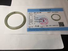 Load image into Gallery viewer, 52.7mm Certified type A 100% Natural light green yellow brown floating seaweed slim round cut Jadeite bangle E90-6616
