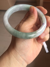 Load image into Gallery viewer, 61.5mm Certified Type A 100% Natura light green white purple Jadeite bangle X153-3825
