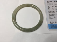 Load image into Gallery viewer, 52.7mm Certified type A 100% Natural light green yellow brown floating seaweed slim round cut Jadeite bangle E90-6616
