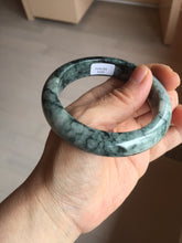 Load image into Gallery viewer, 56mm Certified Type A 100% Natural dark green blue The vines of time Jadeite Jade bangle PA61-5319
