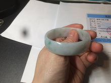 Load image into Gallery viewer, 52.2mm certified 100% natural Type A sunny green/white/purple jadeite jade bangle BK7-2419
