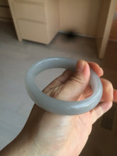 Load image into Gallery viewer, 56.6mm 100% natural smoky purple/icy ash gray Quartzite (Shetaicui jade) bangle SY58
