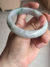 Load image into Gallery viewer, 53.7mm certificated Type A 100% Natural light green white Jadeite Jade bangle S89-7060
