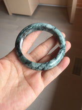 Load image into Gallery viewer, 56mm Certified Type A 100% Natural dark green blue The vines of time Jadeite Jade bangle PA61-5319
