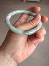 Load image into Gallery viewer, 57mm certified 100% natural Type A light green brown purple with green floating flowers round cut jadeite jade bangle BG89-3893
