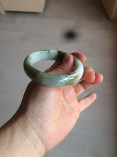 Load image into Gallery viewer, 54mm certified 100% natural Type A green/dark green/white/brown jungle camouflage color  jadeite jade bangle BG22-1726
