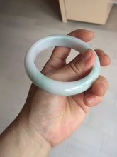 Load image into Gallery viewer, 55.5mm Certified Type A 100% Natural green white Jadeite Jade bangle BQ58-6877
