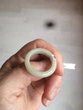 Load image into Gallery viewer, 100% natural type A light yellow/gray (黄冰) jadeite jade band ring AZ98
