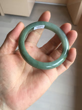 Load image into Gallery viewer, 53.2mm certified type A 100% Natural dark green/gray/yellow Jadeite Jade bangle AF96-7577
