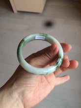 Load image into Gallery viewer, 54mm certified 100% natural Type A green/dark green/white/brown jungle camouflage color  jadeite jade bangle BG22-1726
