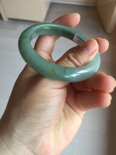 Load image into Gallery viewer, 53.2mm certified type A 100% Natural dark green/gray/yellow Jadeite Jade bangle AF96-7577
