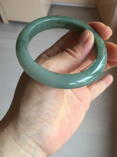 Load image into Gallery viewer, 53.2mm certified type A 100% Natural dark green/gray/yellow Jadeite Jade bangle AF96-7577
