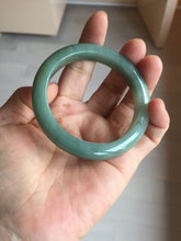 Load image into Gallery viewer, 53.2mm certified type A 100% Natural dark green/gray/yellow Jadeite Jade bangle AF96-7577
