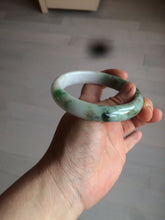 Load image into Gallery viewer, 60mm certified 100% natural type A sunny green white  jadeite jade bangle BG1-1730
