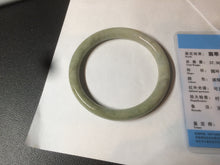 Load image into Gallery viewer, 58.5mm 100% natural certified green/yellow/gray round cut jadeite jade bangle BK14-3294
