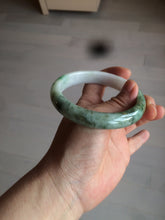 Load image into Gallery viewer, 60mm certified 100% natural type A sunny green white  jadeite jade bangle BG1-1730
