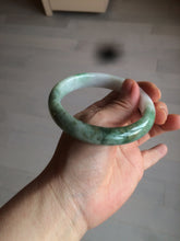 Load image into Gallery viewer, 60mm certified 100% natural type A sunny green white  jadeite jade bangle BG1-1730
