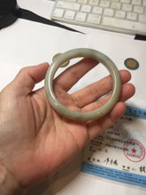 Load image into Gallery viewer, 57.5mm Certified Type A 100% Natural light green gray brown jadeite Jade bangle PD169-6318
