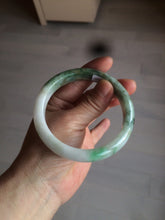 Load image into Gallery viewer, 60mm certified 100% natural type A sunny green white  jadeite jade bangle BG1-1730
