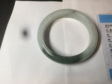 Load image into Gallery viewer, 59.2mm certified type A 100% Natural watery dark green/black/white Jadeite jade bangle BF22-0395
