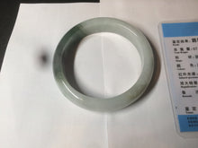 Load image into Gallery viewer, 59.2mm certified type A 100% Natural watery dark green/black/white Jadeite jade bangle BF22-0395
