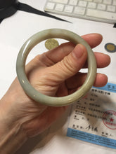 Load image into Gallery viewer, 57.5mm Certified Type A 100% Natural light green gray brown jadeite Jade bangle PD169-6318
