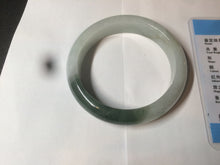 Load image into Gallery viewer, 59.2mm certified type A 100% Natural watery dark green/black/white Jadeite jade bangle BF22-0395
