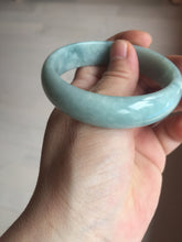 Load image into Gallery viewer, 55.8mm certified 100% natural light green blue jadeite jade bangle AS90-7056
