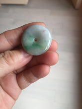 Load image into Gallery viewer, 27.8/6.1mm Type A 100% Natural sunny green light purple red Jadeite Jade Safety Guardian Button donuts Pendant group BP108
