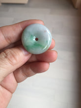 Load image into Gallery viewer, 27.8/6.1mm Type A 100% Natural sunny green light purple red Jadeite Jade Safety Guardian Button donuts Pendant group BP108
