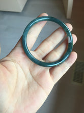 Load image into Gallery viewer, 56mm Certified Type A 100% Natural dark green/blue/gray Guatemala slim round cut Jadeite bangle PA90-2065
