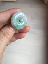 Load image into Gallery viewer, 27.8/6.1mm Type A 100% Natural sunny green light purple red Jadeite Jade Safety Guardian Button donuts Pendant group BP108
