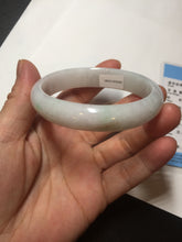 Load image into Gallery viewer, 52mm certified Type A 100% Natural sunny green/white/red oval Jadeite Jade bangle E92-0263
