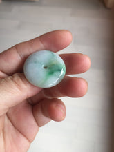 Load image into Gallery viewer, 27.8/6.1mm Type A 100% Natural sunny green light purple red Jadeite Jade Safety Guardian Button donuts Pendant group BP108
