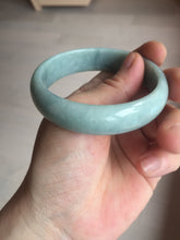 Load image into Gallery viewer, 55.8mm certified 100% natural light green blue jadeite jade bangle AS90-7056
