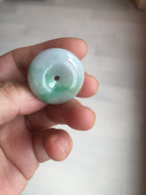 Load image into Gallery viewer, 27.8/6.1mm Type A 100% Natural sunny green light purple red Jadeite Jade Safety Guardian Button donuts Pendant group BP108
