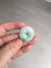 Load image into Gallery viewer, 27.8/6.1mm Type A 100% Natural sunny green light purple red Jadeite Jade Safety Guardian Button donuts Pendant group BP108
