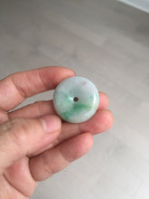 Load image into Gallery viewer, 27.8/6.1mm Type A 100% Natural sunny green light purple red Jadeite Jade Safety Guardian Button donuts Pendant group BP108
