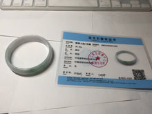 Load image into Gallery viewer, 53mm certified Type A 100% Natural sunny green light purple thin Jadeite Jade bangle AY95-1342
