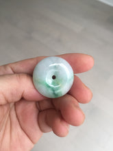 Load image into Gallery viewer, 27.8/6.1mm Type A 100% Natural sunny green light purple red Jadeite Jade Safety Guardian Button donuts Pendant group BP108
